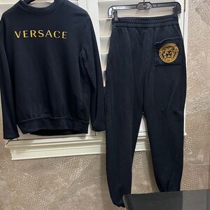 Versace Black and Gold Logo Sweatshirt and Joggers